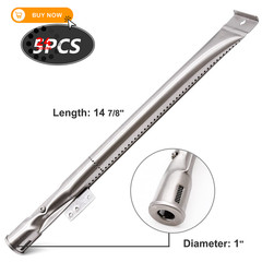 BBQ-Element Stainless Steel Grill Burner Tubes Replacement 5 Burner, Silver