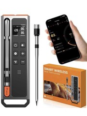 Wireless Meat Thermometer Digital-5.3 Bluetooth for Stable 800ft BQ02, Black