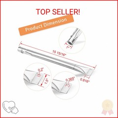 Zemibi Grill Burner Tube, 4 PC Universal Stainless Steel Pipe Tube BBQ Gas Repai