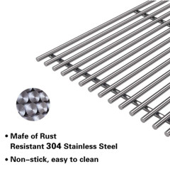 3-Pcs 19 1/4″ SS Outdoor BBQ Cooking Grid Grates for Nexgrill 720-0025 Gas Grill