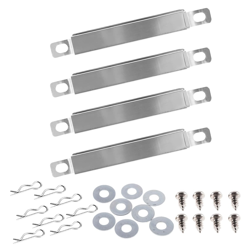 BBQration Universal Adjustable Carryover Tubes for Charbroil, 4-Pack, silver