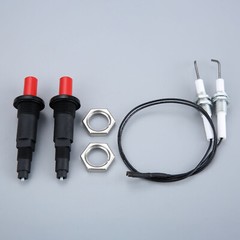 2X Piezo Spark Ignition Set Push Button With Cable 300mm For Gas Grill Oven BBQ
