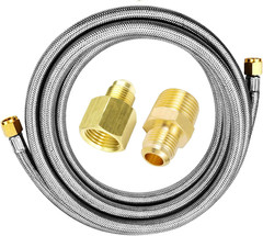 16FT Stainless Steel Braided BBQ Propane Hose 3/8″ Female Flare Extension