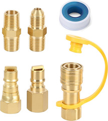 3/8 Inch Natural Gas Quick Connect Fittings Kit for LP Propane Hose Systems