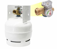 Flame King 3Lb Empty Steel Propane Tank Cylinder Gauge And Opd Valves For