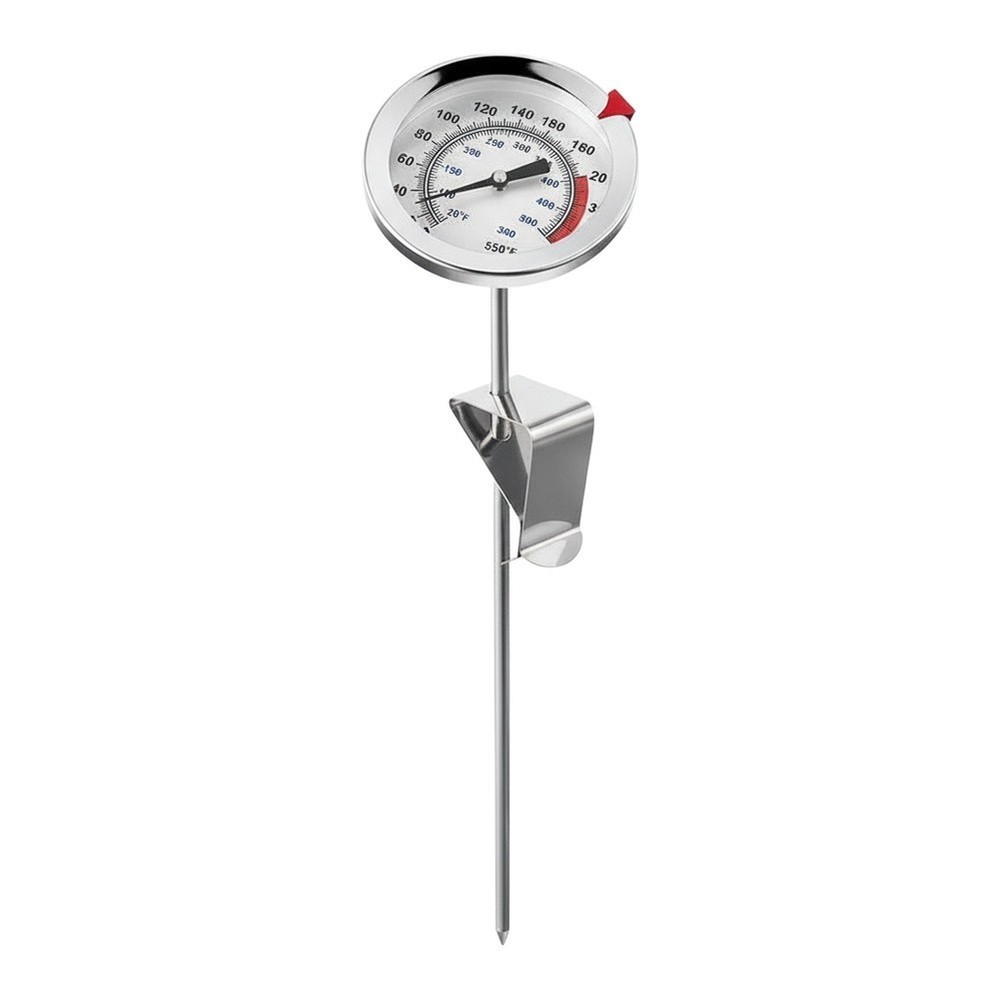 Hightemperature kitchen oil thermometer with for stand for cooking and grilling