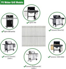 17.5″ Stainless Steel 7639 Gas Grill Grates for Weber Spirit 300 Series, Spir…