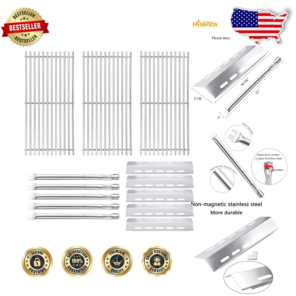 Upgrade Your Ducane Grill: 5 Burner Tubes, Heat Plates & Solid Stainless Grates