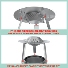 Heat Deflector for Solo Stove Yukon 27”, Deflector with Carrying Hook Handle &