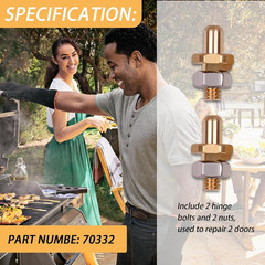 70332 Adjustable Door Hinge Pin Compatible with Weber Genesis, Summit and Spirit
