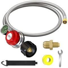 Gardennow 5Ft 0-30 Psi Adjustable High Pressure Propane Regulator Gauge 060Psi