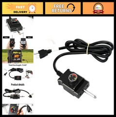 Replacement Power Cord for Analog Smoker Thermostat, Heating Element & Grill Par