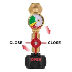 Propane Adapter 1lb to 20lb, QCC1 Propane Refill Elbow Adapter with Gauge