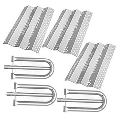 Grill Replacement Parts, 3 Pack Heat Plate Shield with 3 Pack Burner Gas
