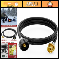 6ft Propane Adapter Hose, 1lb to 20lb Converter for Grills, Heaters & Tanks