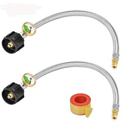Stanbroil 2Pcs 15 Rv Propane Pigtail Hose Gauge For 2-Stage Auto Changeover
