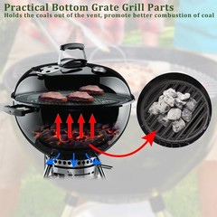 Cast Iron Bottom Fire Grate – 11 Inch Round BBQ Grill Grate Replacement, High…