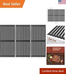 Versatile 17″ Cast Iron Grill Grates for Charbroil Infrared 3 Burner Grills