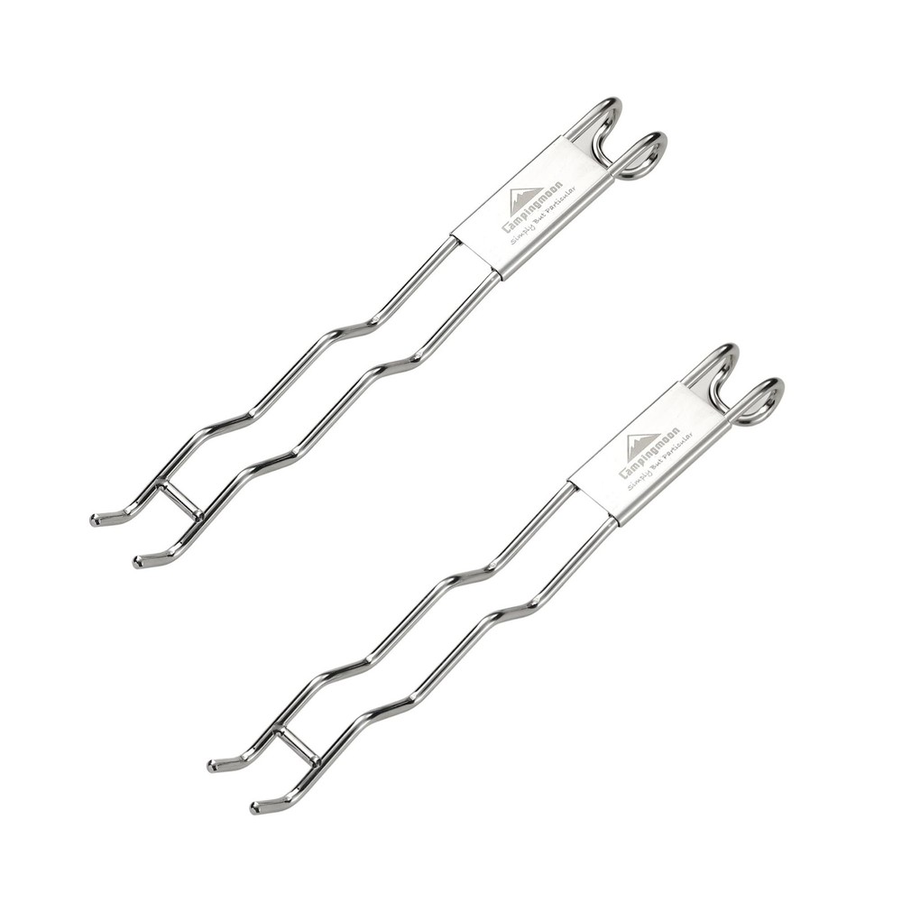 2pcs 11-inch Cooking Grill Grate Lifter Grabber Anti-Scald Stainless Steel Ba…