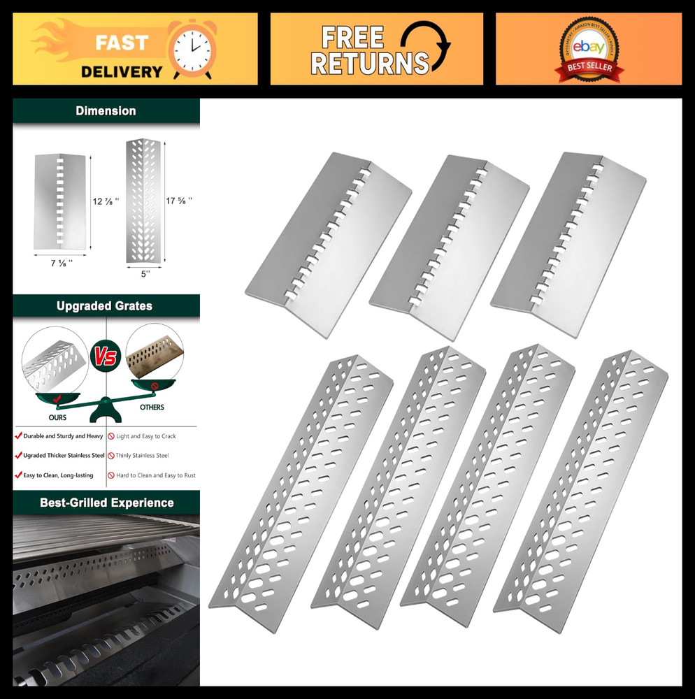 Flame Tamer Grill Replacement Parts for 4 Burner BBQ – Heat Shield & Heat Plate