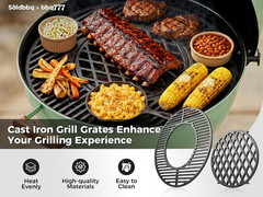 8835 Cast Iron 21.5″ Grill Grates W/12″ Removable Center Grate for Weber Origina