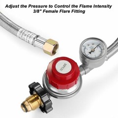 12ft High Pressure Adjustable Propane Gas Regulator with Braided Hose Indicator