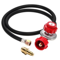High Pressure Propane Regulator with Hose – 0-20 PSI Adjustable, 4 ft Length, QC
