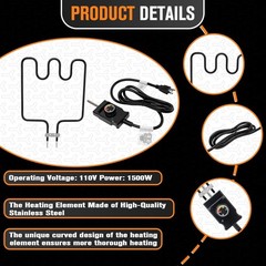 1500W Heating Element Kit for Masterbuilt Electric Smoker Grill w/ Thermostat