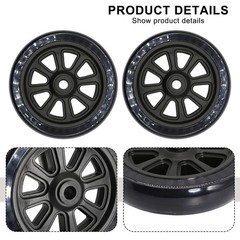 2 Black 6 Inch For BBQ Grill Wheels Replacement for Outdoor Grill Trolley Use