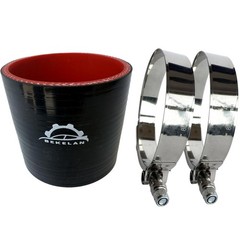 3″ ID (76mm) High-Temp Straight Silicone Hose Coupler With Stainless T-Bolt C…