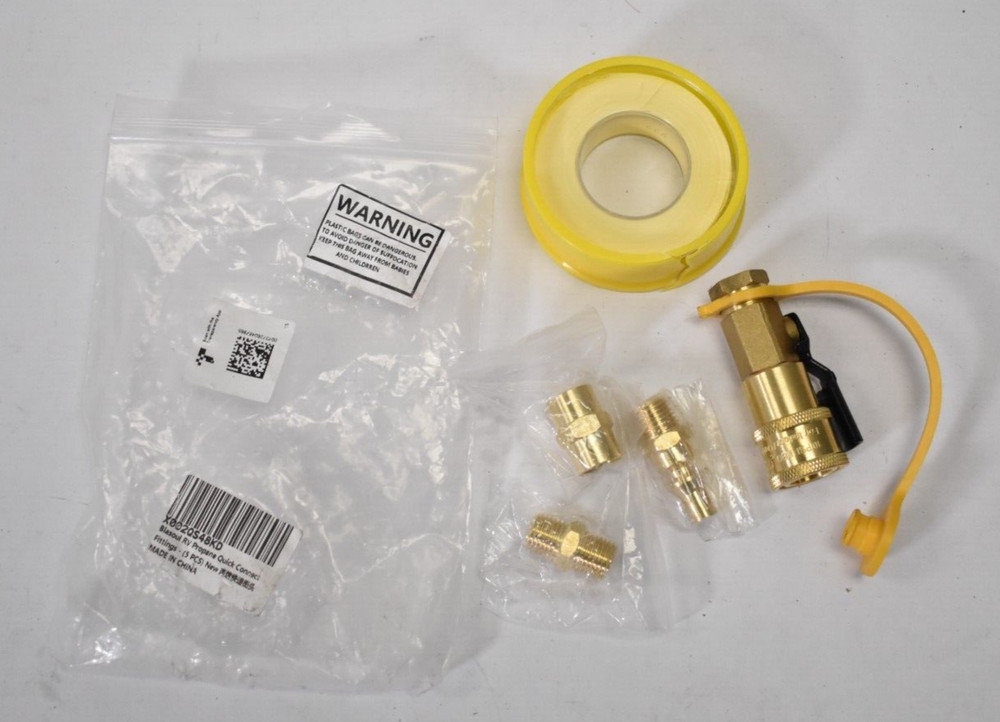 Blasoul 1/4″ Quick Connect Propane Hose Adapter Female Shutoff Valve Brass