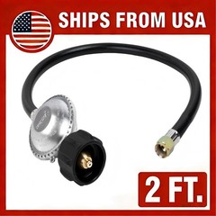 2FT Propane Gas Hose and Regulator for LP Grill, QCC-1 to 3/8 Inch Female