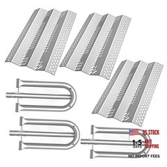 Grill Replacement Parts, 3 Pack Heat Plate Shield with 3 Pack Burner Gas