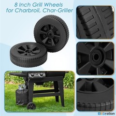 8 Inch G210-0018-W1 Grill Wheels for Charbroil Various 8-inch for Charbroil