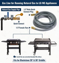 15FT Safe and Easy Natural Gas Conversion Kit for Blackstone 28” & 36” Griddles