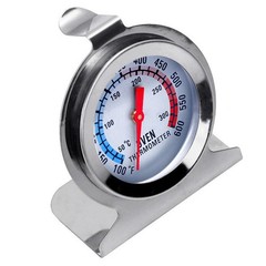 Long lasting Stainless Steel Oven Thermometer with Hook and Panel Design