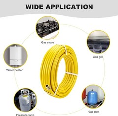 Thoupets 100Ft 1/2 Csst Gas Line 1/2In Natural Flexible Gas Line 2 Male Adapter