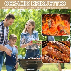 100 Pcs Ceramic Briquettes for Gas Grill, Ceramic Briquettes Grill Bricks for…