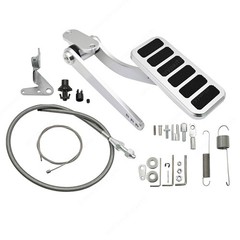Universal Polished Aluminum Accelerator Pedal With Cable Kit NEW