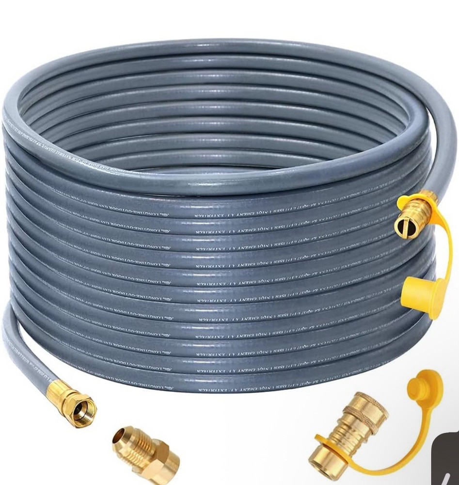 Upgraded 48 Feet 1/2 Inch Natural Gas Hose Propane Hose Extension Kit with Quick