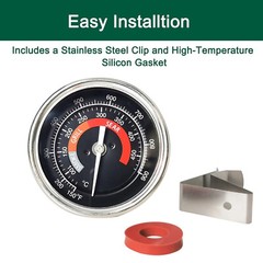 3.3″ No-Fog Thermometer for Big Green Egg BGE BBQ Grill Oven Temperature Gauge