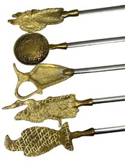 VTG 16 Shish Kebab: 11 Stainless Steel SkewersBrass Handles Turkey 5 Makers Mark
