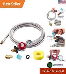 10FT High Pressure Propane Regulator – Durable Hose with Safety Gauge Included
