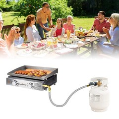 Moflame 6Ft Stainless Braided Propane Hose And Blackstone Grill Regulator
