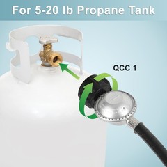2/5/12FT Propane Hose with Regulator Replacement for Grill, Heater Use