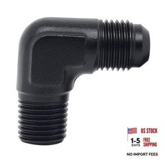 6AN Male Flare to 1/4 NPT Pipe Fitting Adapter Union 6AN to 1/4 90 Degree