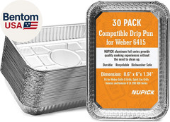 30 Pack Grill Drip Pans Compatible for Weber, 6415 Grill Accessories for Weber S