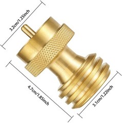 Adapter Converts Propane LP TANK POL Service Valve to QCC (Type 1) Outlet Brass