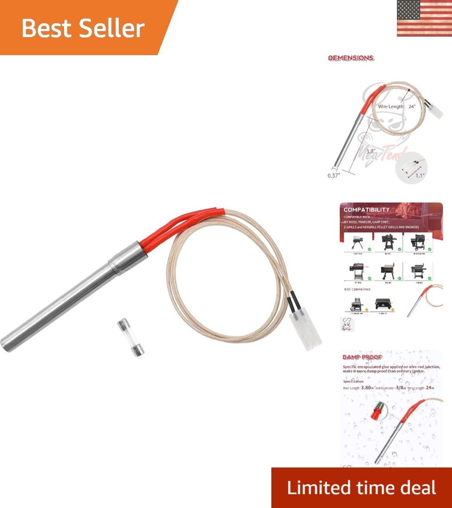 AC Hot Rod Grill Igniter Replacement for Traeger & Pit Boss Models