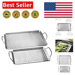 Ultimate Grill Accessory Set – 2 Stainless Steel BBQ Trays for Perfect Grilling